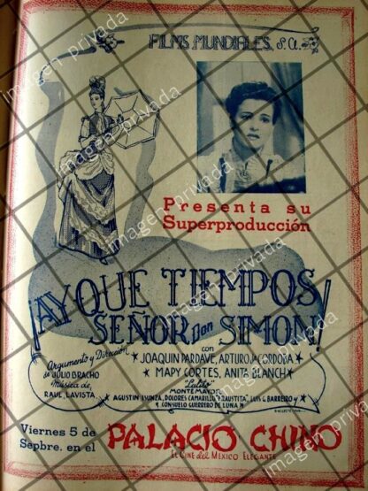 CARTEL RETRO PELICULA HAY QUE TIEMPOS SEÑOR DON SIMON 6 ESTRENO