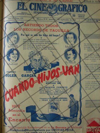 CARTEL RETRO PELICULA CUANDO LOS HIJOS SE VAN 1941 /7