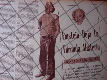 AFICHES RETRO. ALBERT EINSTEIN Y SU ECUACION MISTERIOSA 1956