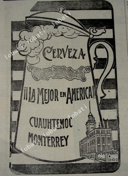 CARTEL ANTIGUO ORIGINAL DE MINI CARTEL CERVEZA CARTA BLANCA 1911 /157