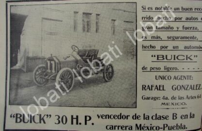 CARTEL ANTIGUO ORIGINAL DE AUTOS BUICK 1911 EL PRIMERO EN MEXICO /436 SUPER RARO