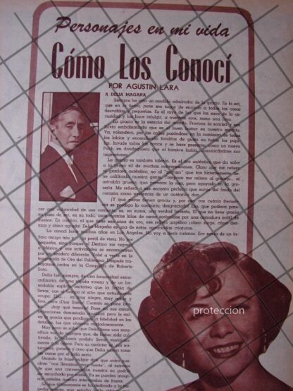 AFICHE RETRO AGUSTIN LARA HABLA DE DELIA MAGAÑA 1956