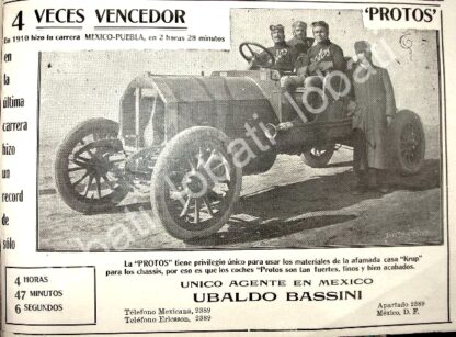 CARTEL ANTIGUO ORIGINAL DE AUTOS PROTOS 1911 EL PRIMERO EN MEXICO /437 SUPER RARO - Imagen 3