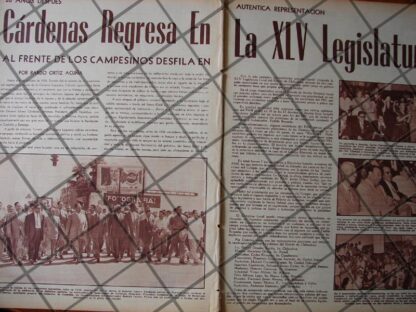 AFICHE RETRO LAZARO CARDENAS EN TORREON 1956