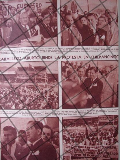 AFICHE RETRO CABALLERO ABURTO RINDE PROTESTA 1956