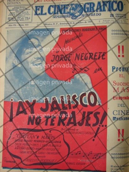 AFICHE ANTIGUO PELICULA JALISCO NO TE RAJES 1941 /8