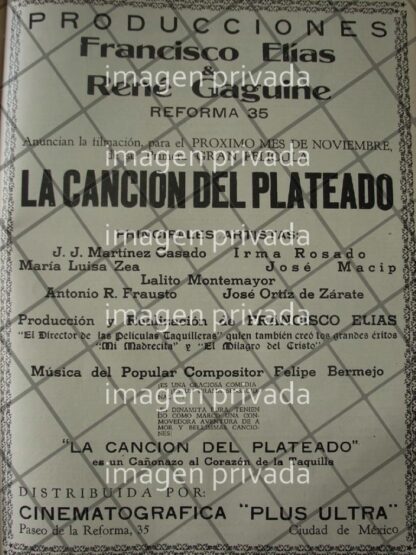 CARTEL RETRO INCIAN PELICULA LA CANCION DEL PLATEADO 1941