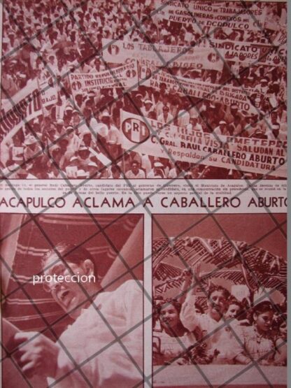 AFICHE RETRO, CABALLERO ABURTO GIRA EN PUEBLA 1955