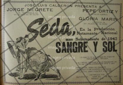 CARTELRETRO PELICULA. SEDA, SANGRE Y SOL 1941 JORGE NEGRETE