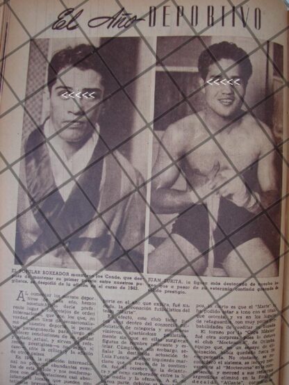 AFICHE RETRO BOXEADORES JOE CONDE Y JUAN ZURITA 1944