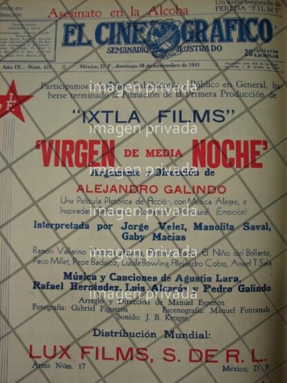 CARTEL RETRO TERMINAN PELICULA VIRGEN DE MEDIA NOCHE 1941 2