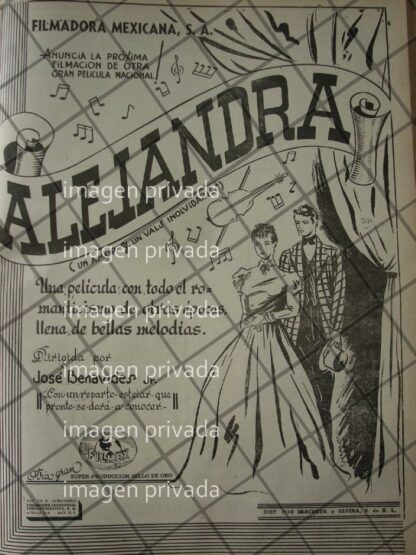 CARTEL RETRO INICIA FILMACION DE PELICULA ALEJANDRA 1941