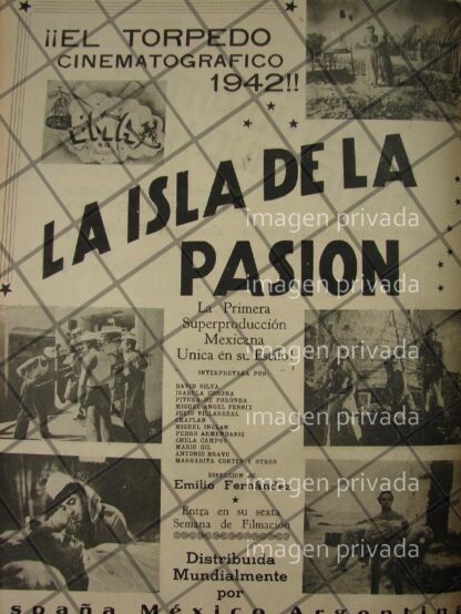 CARTEL ANTIGUO, PELICULA LA ISLA DE LA PASION 1941