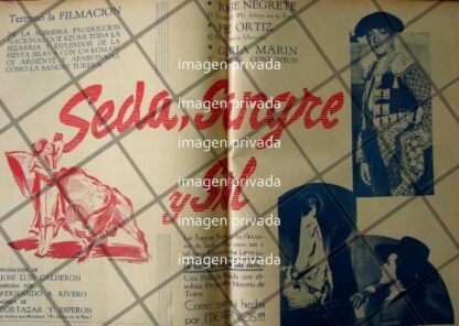 CARTEL RETRO PELICULA SEDA. SANGRE Y SOL JORGE NEGRETE 1941