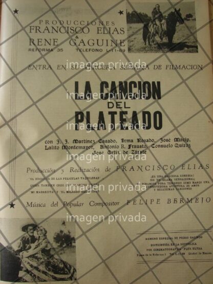 CARTEL RETRO FILMAN PELICULA LA CANCION DEL PLATEADO 1941