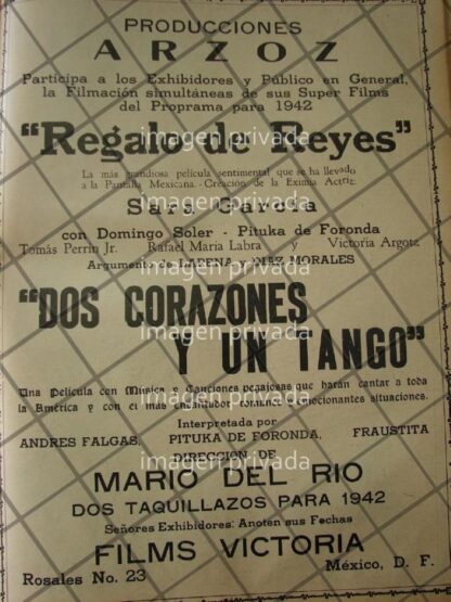 CARTEL ANTIGUO DE CINE. PRODUCCIONES ARZOS 1941