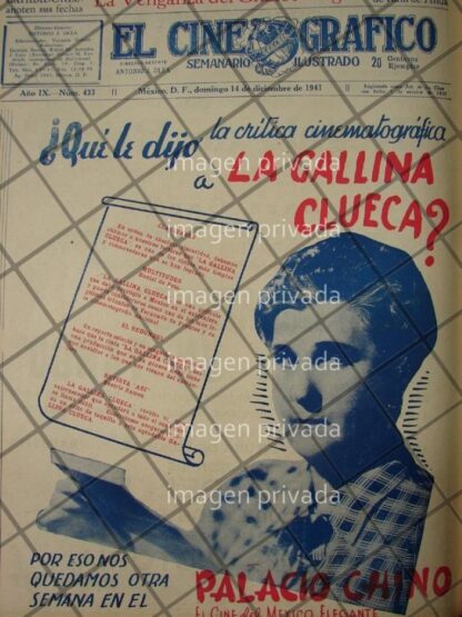 CARTEL DE CINE ANTIGUO. PELICULA LA GALLINA CLUECA 1941 3