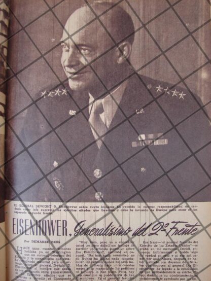 AFICHE RETRO DEWIGHT EISENHOWER PLANEA EL DIA "D" 1944