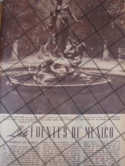 AFICHE RETRO LAS FUENTES DE MEXICO 1944 - Imagen 2