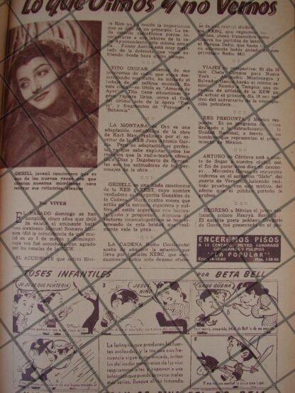 AFICHE ANTIGUO ACTOR PEPE CIBRIAN Y OTRAS NOTAS 1944 - Imagen 2