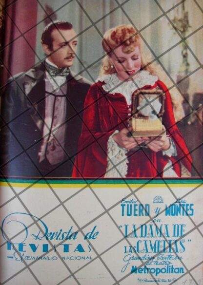 PORTADA ANTIGUA PELICULA LA DAMA DE LAS CAMELIAS 1944