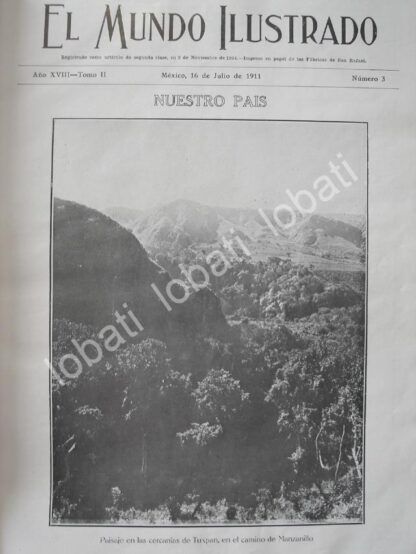 PORTADA ANTIGUA ORIGINAL  1911 CAMINO A MANZANILLO, TUXPAN VERACRUZ /LDM