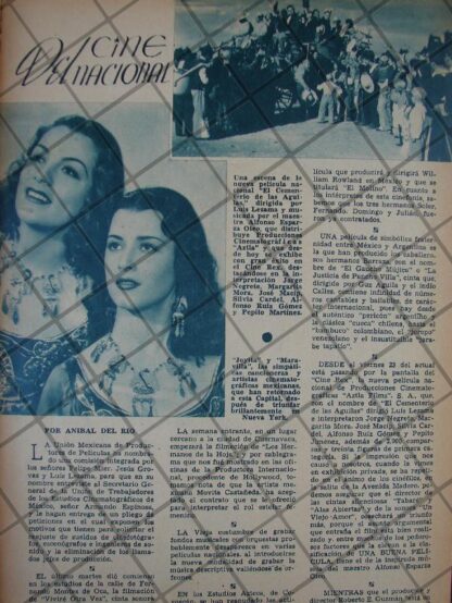 AFICHE ANTIGUO 1939 DUETO FEMENINO. JOYITA Y MARAVILLA