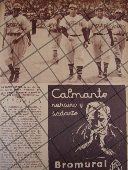 AFICHE ANTIGUO CLUB VERACRUZ VS ALIJADORES TAMPICO 1944