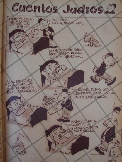 RARA TIRA COMICA ANTIGUA. 1939 CUENTOS JUDIOS /PIPIS. ANGEL ZAMARRIPA