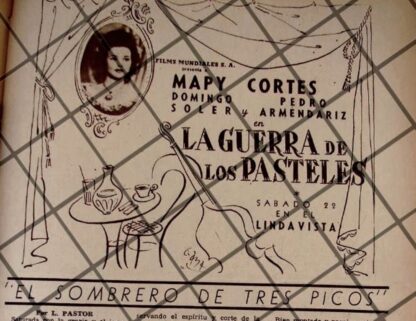 AFICHE ANTIGUO PELICULA, LA GUERRA DE LOS PASTELES 1944