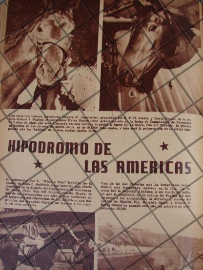 AFICHE ANTIGUO CARRERAS HIPODROMO DE LAS AMERICAS 1944