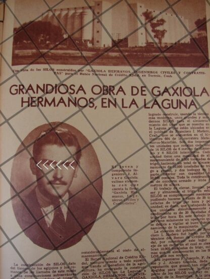 AFICHE ANTIGUO CONTRUCTORA GAXIOLA HERMANOS, TORREON 1944