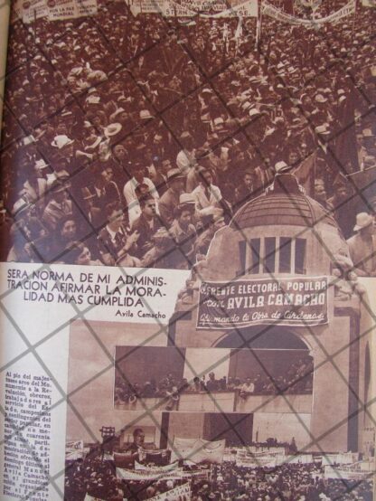 AFICHE ANTIGUO 1939 AVILA CAMACHO MONUMENTO LA REVOLUCION