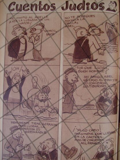 RARA TIRA COMICA ANTIGUA. 1939 CUENTOS JUDIOS /ANGEL ZAMARRIPA 5