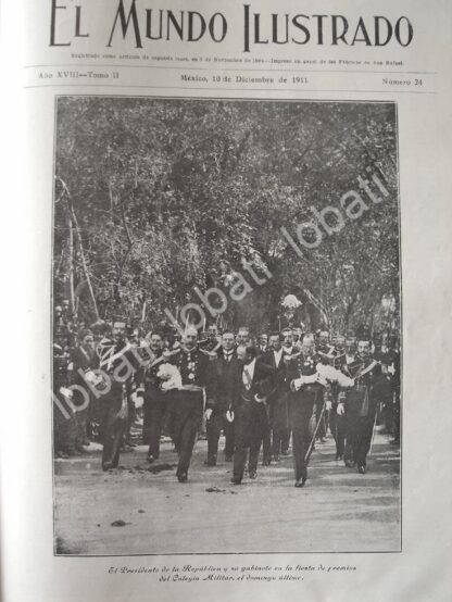 PORTADA ANTIGUA ORIGINAL  1911 FRANCISCO I MADERO EN COLEGIO MILITAR /PLT