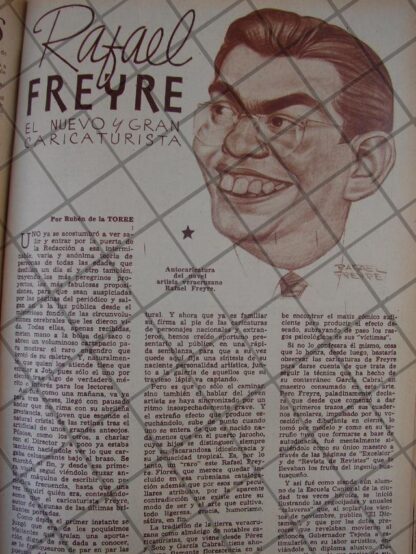 AFICHE ANTIGUO 1939 RAFAEL FREYRE, CARICATURISTA