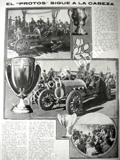 CARTEL ANTIGUO ORIGINAL DE AUTOS PROTOS 1911 GANA CARRERA CARR. MEXICO PUEBLA / SUPER RARO 10++