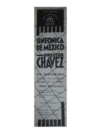 AFICHE RETRO ORQUESTA SINFONICA & CARLOS CHAVEZ 1946 -4