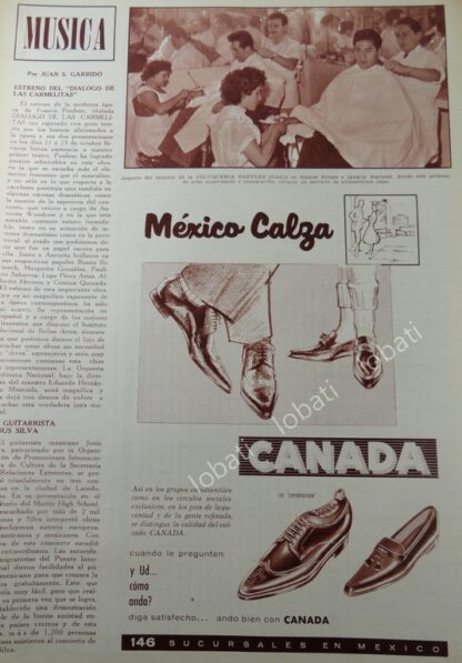 CARTEL ANTIGUO ZAPATERIAS CANADA 1959 /830