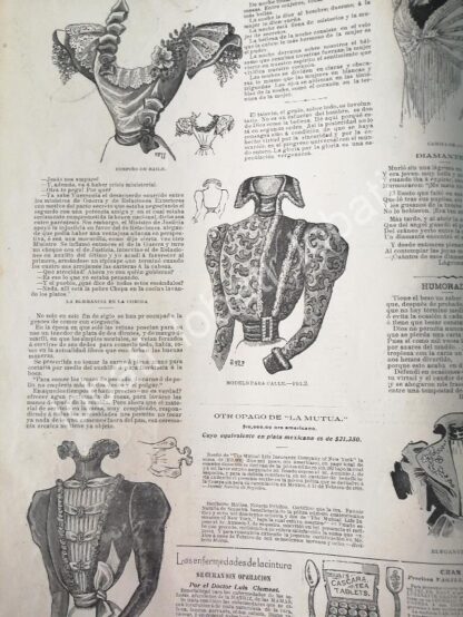 GACETA ANTIGUA 1898 PAGINAS DE LA MODA /9 - Imagen 3