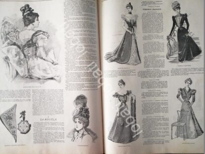 GACETA ANTIGUA " PAGINAS DE LA MODA " 1898 /10 - Imagen 3