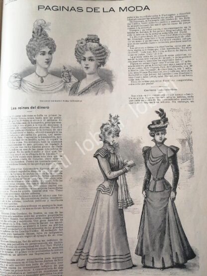 GACETA ANTIGUA. " PAGINAS DE LA MODA " 1898 /12 - Imagen 2