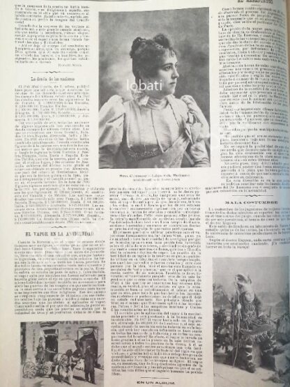 CARTEL ANTIGUO ORIGINAL DE LA ACTRIZ CONSUELO LOPEZ DEL CASTILLO Y OTRAS NOTAS 1898 /FEP