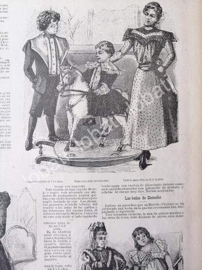 CARTEL ANTIGUO ORIGINAL DE REVISTA ANTIGUA DE MODAS 1898 " LA MODA " NUMERO 1 UNICO - Imagen 6