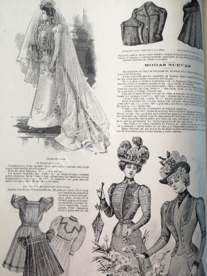 GACETA ANTIGUA. " PAGINAS DE LA MODA " 1898 /14 - Imagen 4