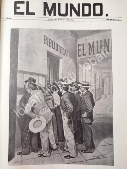 PORTADA ANTIGUA ORIGINAL  1898 LEYENDO TELEGRAMAS. POR: JOSE MARIA VILLASANA