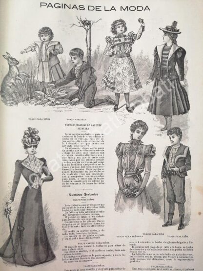 GACETA ANTIGUA. " PAGINAS DE LA MODA " 1898 /15 - Imagen 2