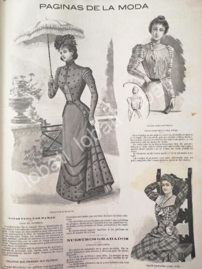 GACETA ANTIGUA. " PAGINAS DE LA MODA " 1898 /16