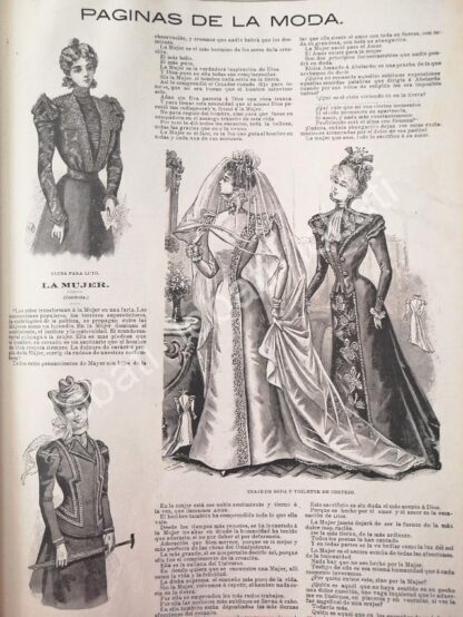 GACETA ANTIGUA. " PAGINAS DE LA MODA " 1898 /17