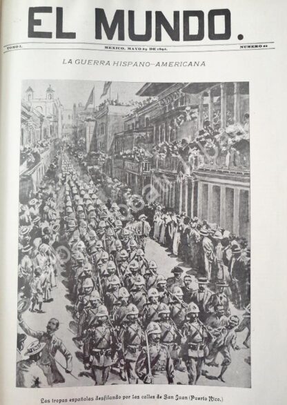 PORTADA ANTIGUA ORIGINAL  1898 ESPAÑA ABANDONA PUERTO RICO. GUERRA HISPANO AMERICANA